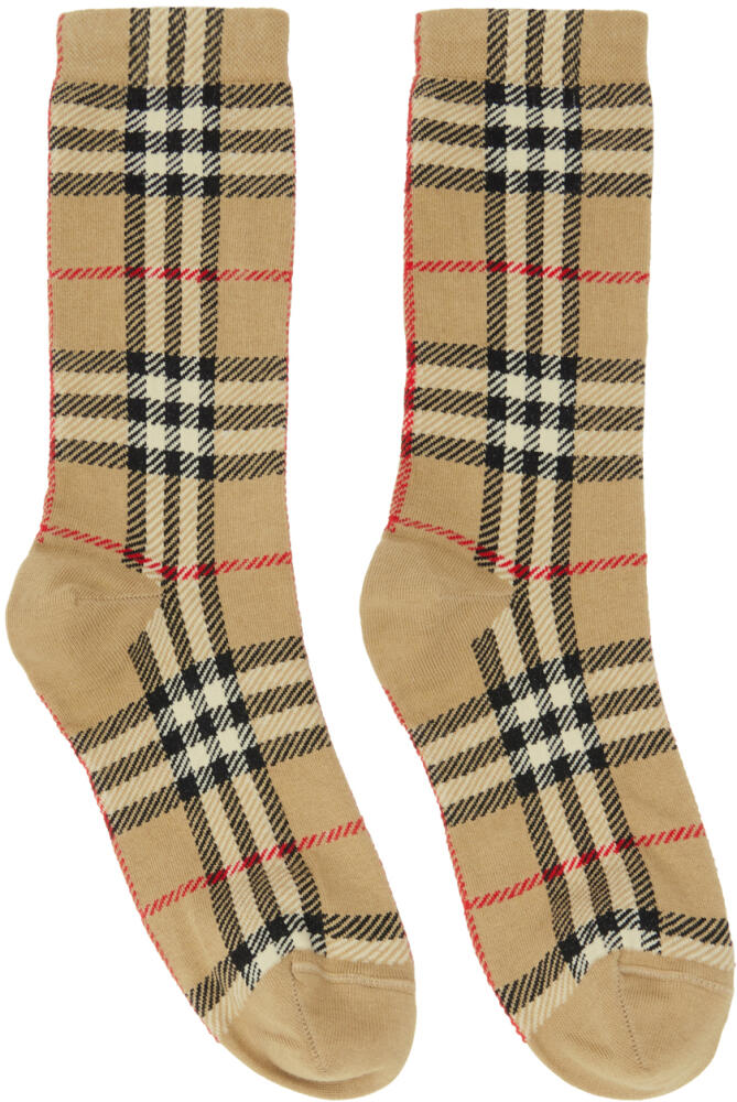 Burberry Beige Vintage Check Socks Cover