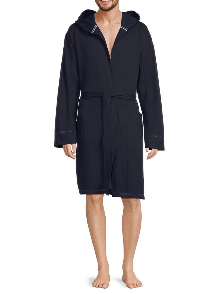 Saks Fifth Avenue Men's Hooded Robe - Navy Cover