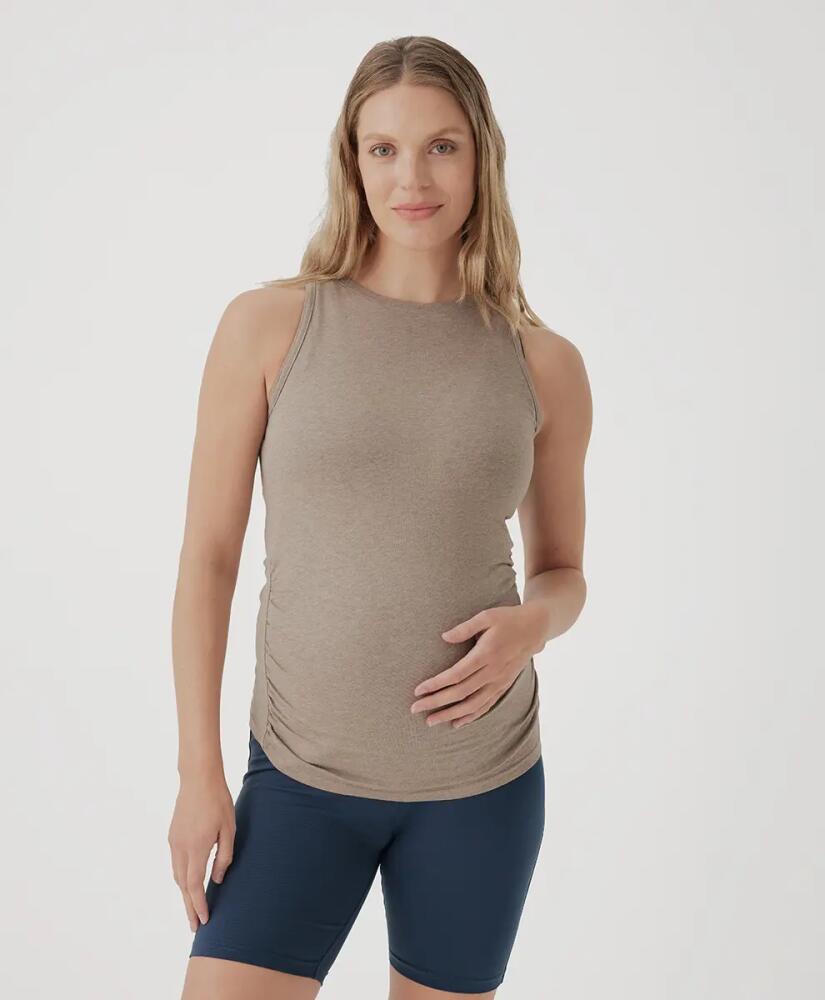 Pact Organic Maternity Everyday Tank in Stucco Heather Cover