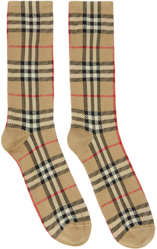 Burberry Beige Vintage Check Socks Cover