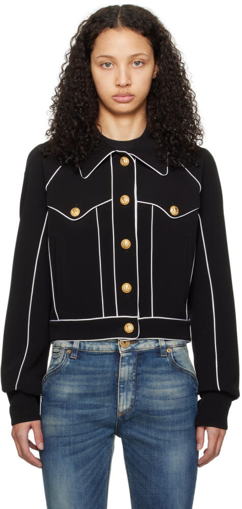 Balmain Black Piping Jacket Cover