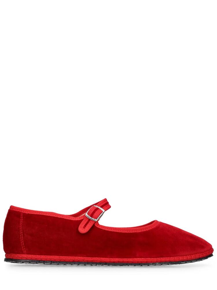 VIBI VENEZIA 10mm Mary Jane Rosso Velvet Slippers Cover