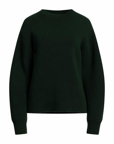 Jil Sander Woman Sweater Dark green Wool, Cashmere Cover