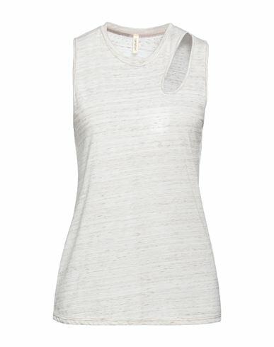 Lanston Woman Tank top Light grey Cotton, Modal Cover