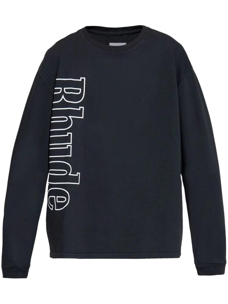 RHUDE logo-print cotton sweatshirt - Black Cover