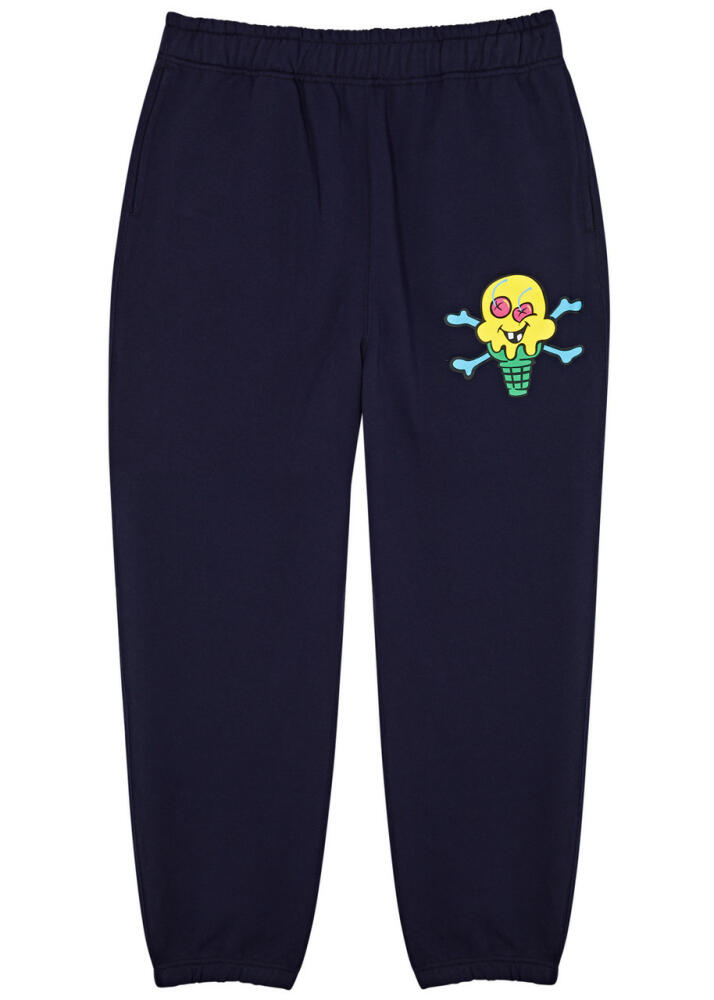 Ice Cream Cones Bones Printed Cotton Sweatpants - Navy Cover