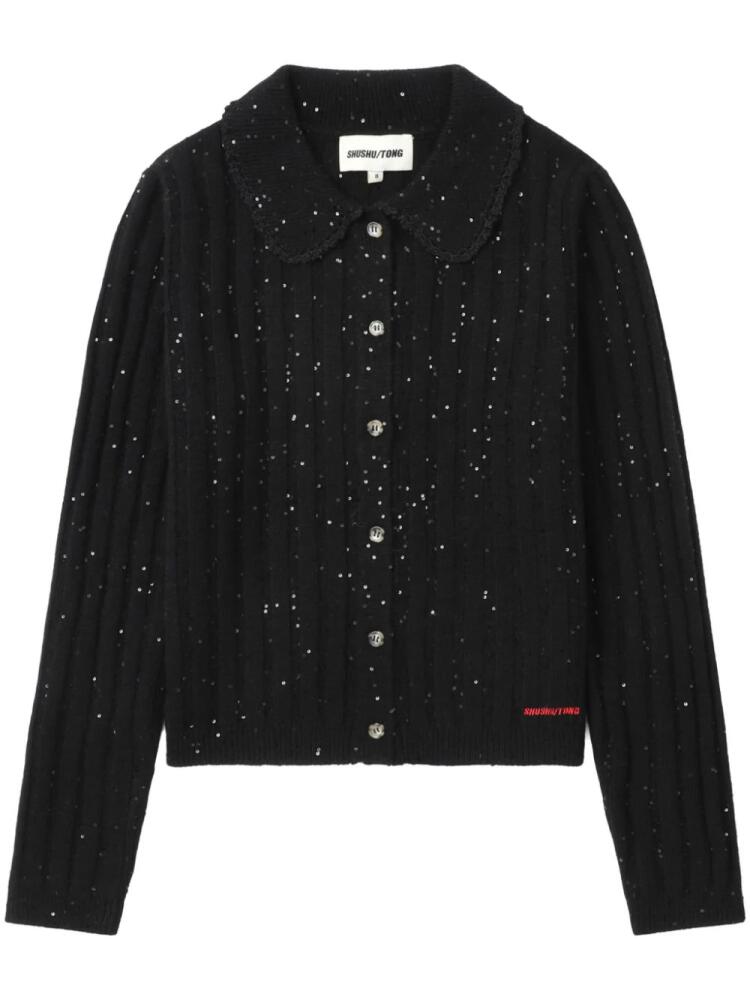 SHUSHU/TONG sequin-embellished cardigan - Black Cover