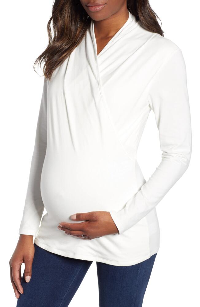 Angel Maternity Maternity/Nursing Top in White Cover