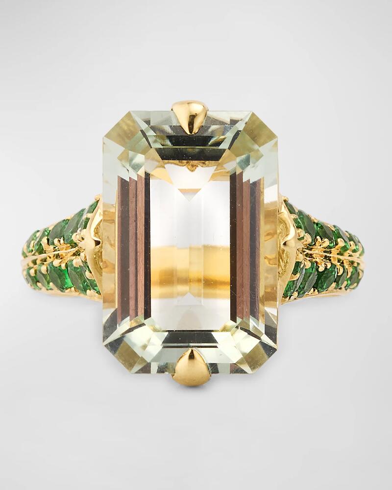 Goshwara 18K Rain Forest Emerald Cut Presiolite and Tsavorite Statement Ring Cover