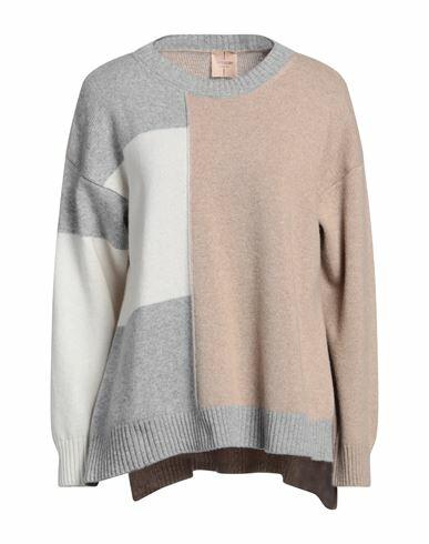 Ferrante Woman Sweater Beige Merino Wool, Cashmere Cover