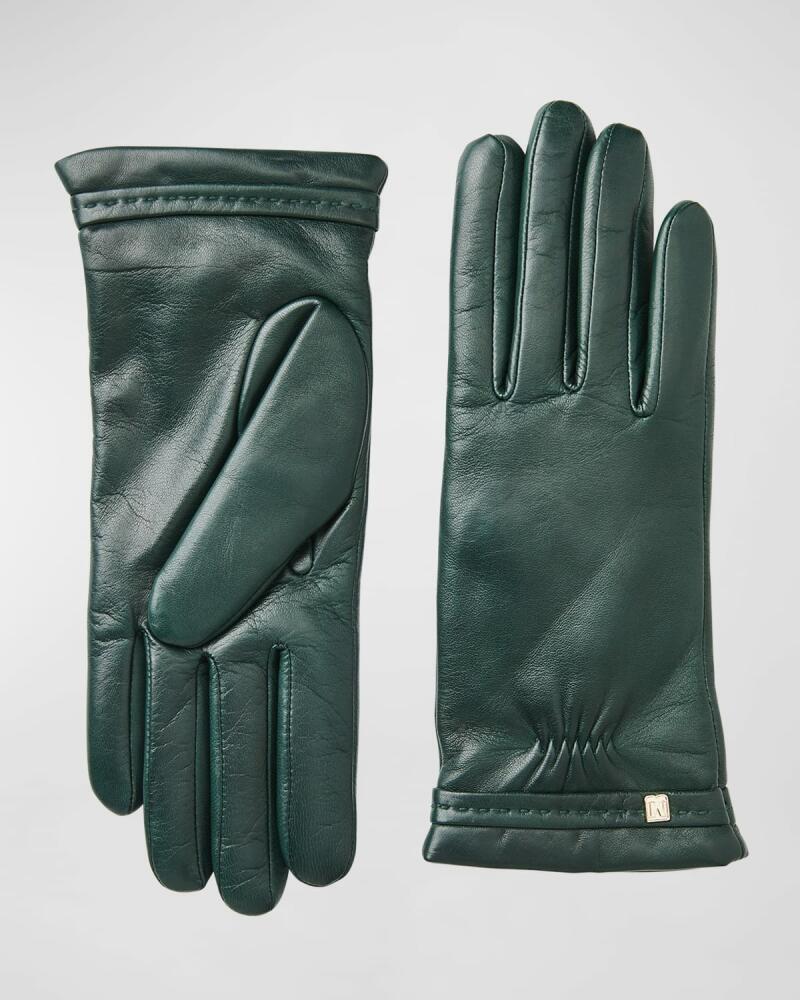 Bruno Magli Nappa Leather Gloves With Stitched Cuffs Cover