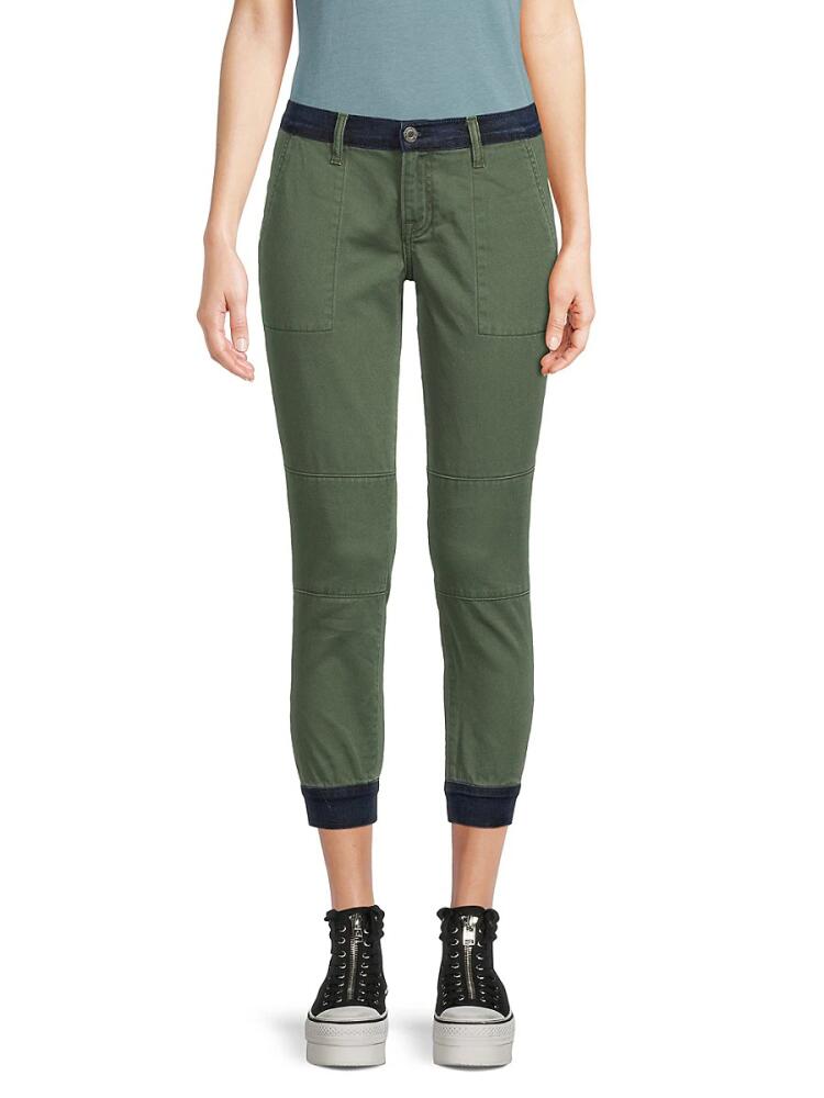 Etienne Marcel Women's Two Tone Cropped Joggers - Military Cover