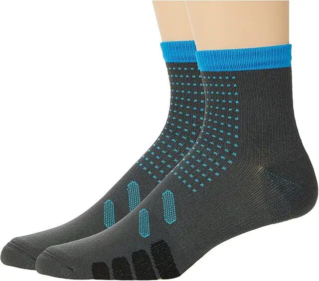 Eurosock Bike Quarter Compression 2-Pack (Charcoal) Crew Cut Socks Shoes Cover