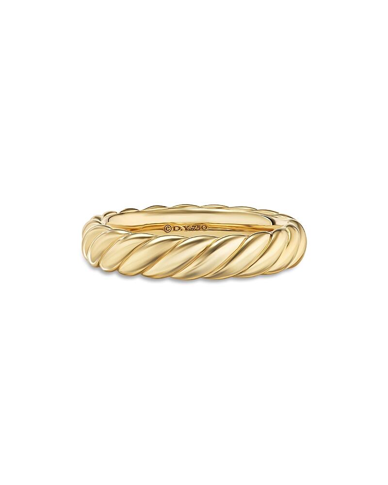 David Yurman Sculpted Cable Band Ring in 18K Yellow Gold, 4.6mm Cover