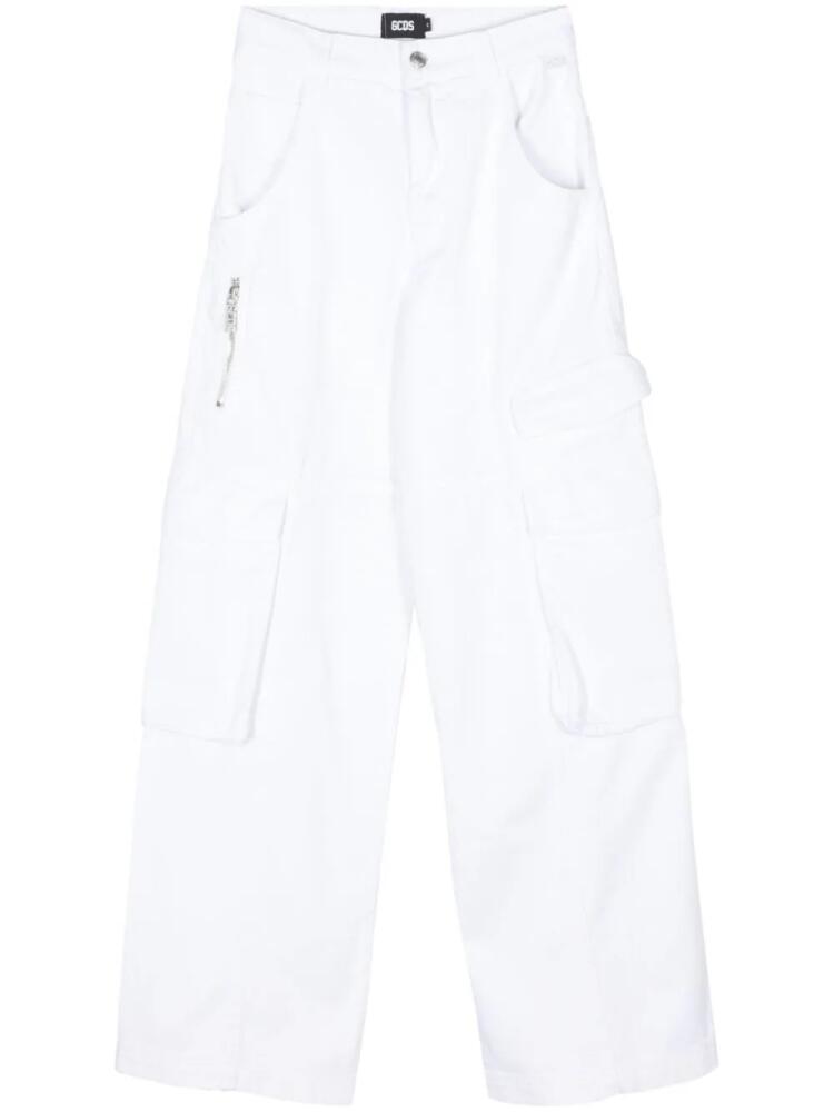 GCDS logo-lettering trousers - White Cover