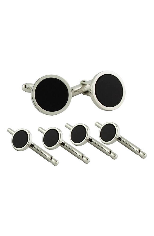 David Donahue Onyx Cuff Links & Shirt Stud Set in Silver Cover