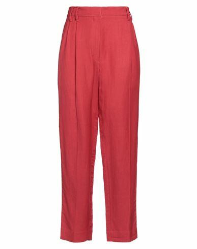 Brunello Cucinelli Woman Pants Red Viscose, Linen Cover