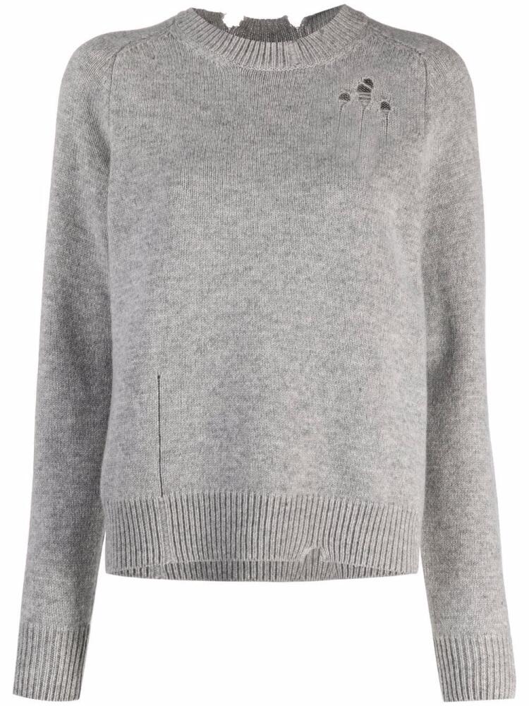 Maison Margiela distressed side-slit jumper - Grey Cover