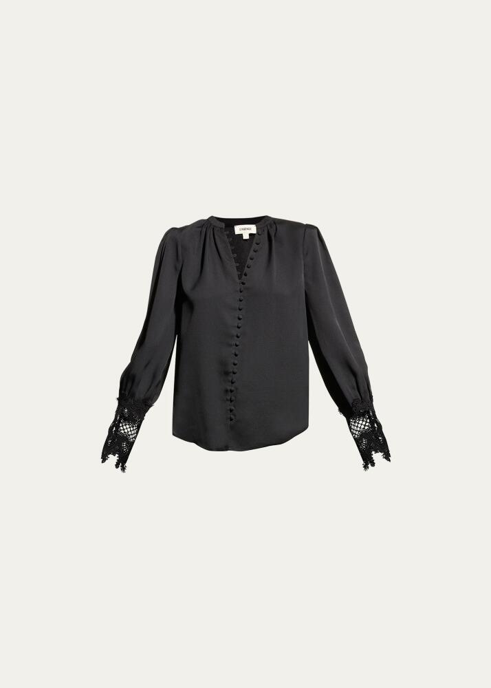 L'Agence Ava Lace-Cuff Blouse Cover