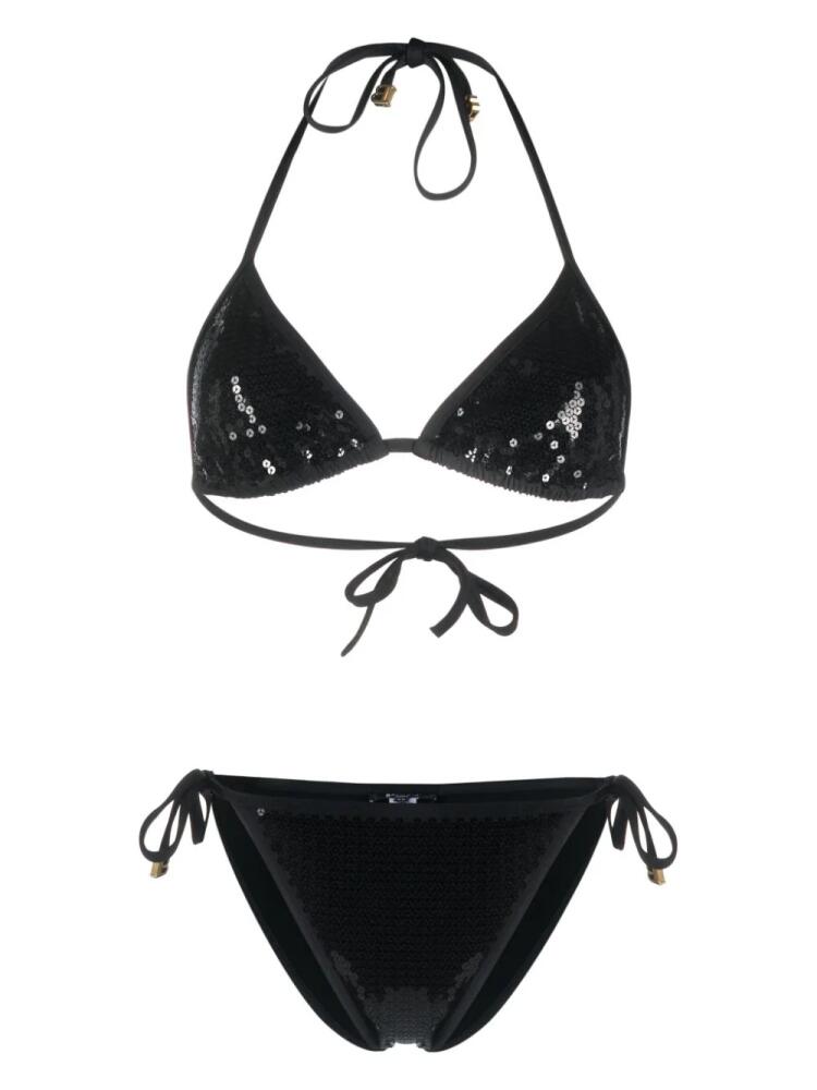 Balmain B sequinned triangle bikini - Black Cover