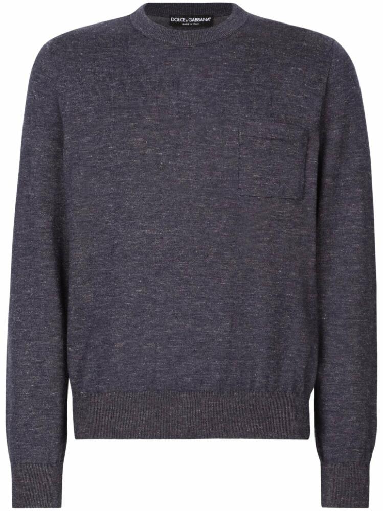 Dolce & Gabbana mélange-effect crew-neck jumper - Blue Cover