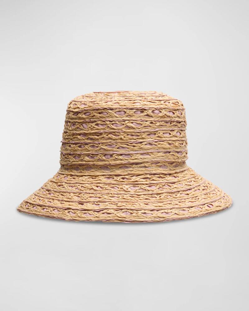 Gigi Burris Ida Grosgrain & Straw Bucket Hat Cover