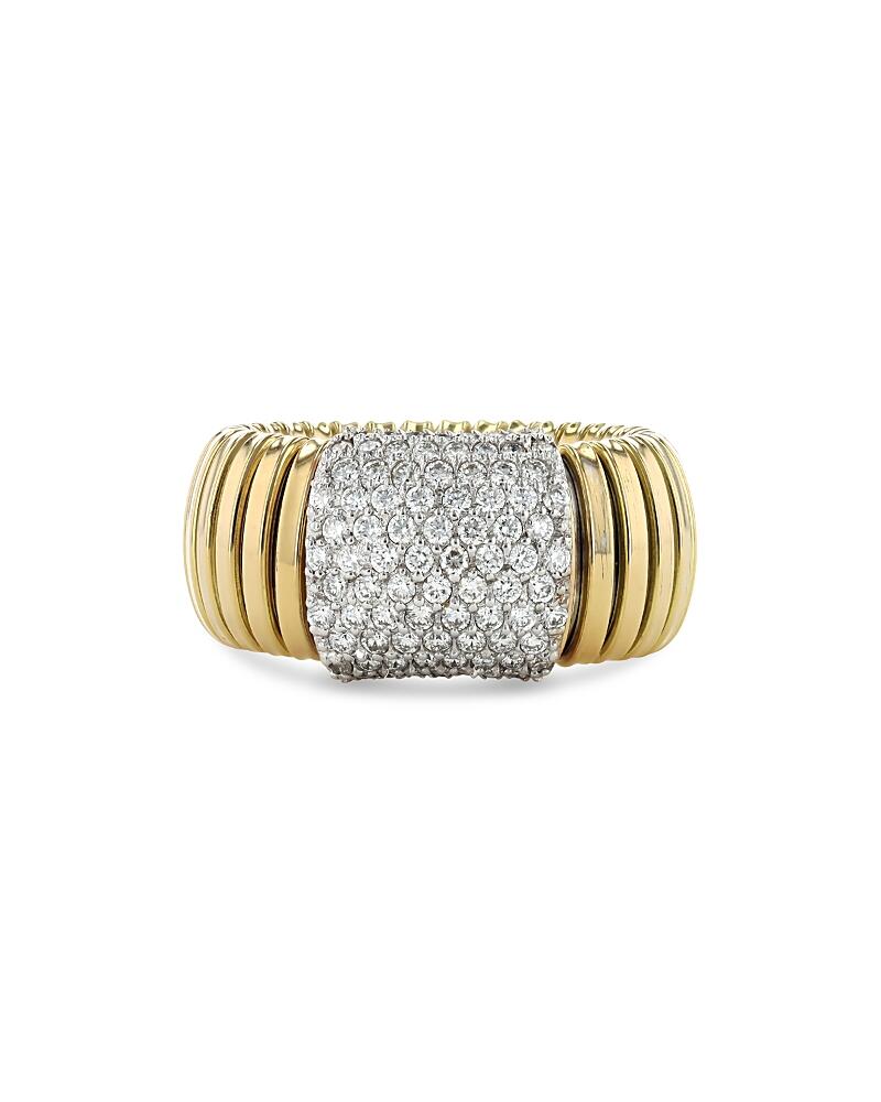 Alberto Milani 18K White & Yellow Gold Via Mercanti Diamond Pave Tubogas Ring Cover