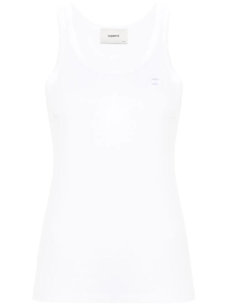 Coperni embroidered-logo tank top - White Cover