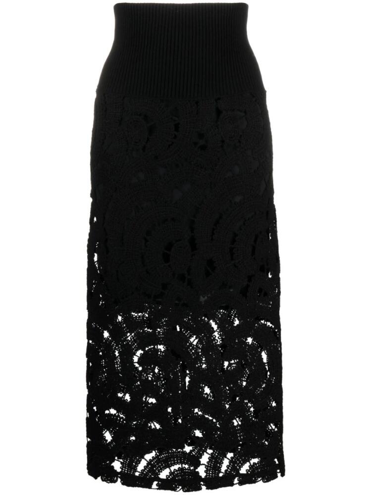 Fabiana Filippi macramé midi skirt - Black Cover