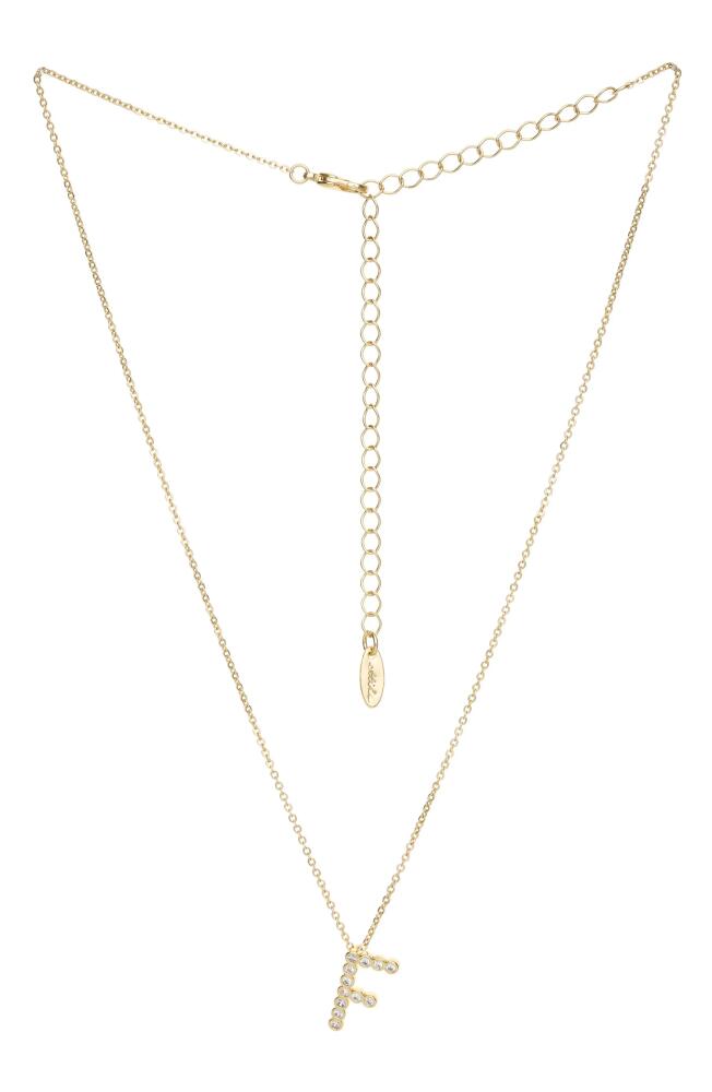 Ettika Crystal Initial Pendant Necklace in Gold- F Cover