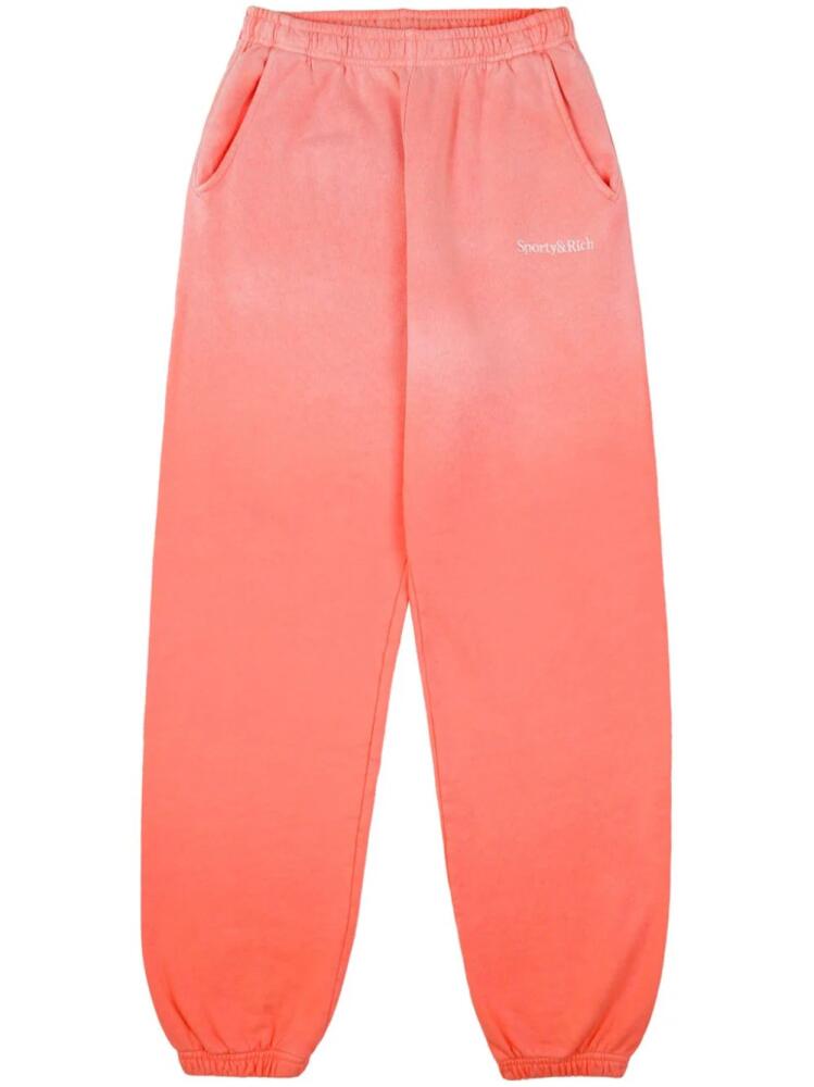 Sporty & Rich faded straight-leg track pants - Pink Cover