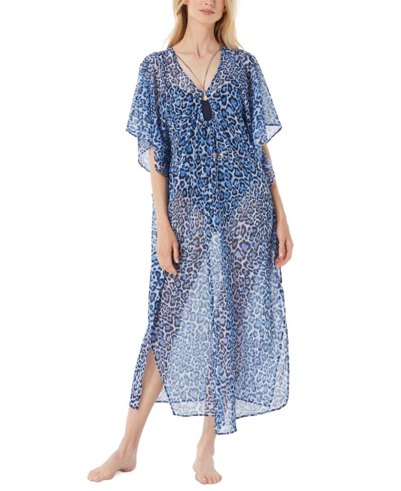 Michael Michael Kors Women's Chain-Trim Caftan Midi Swim Cover-Up - Tide Blue Cover