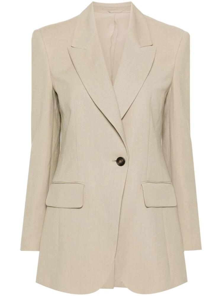 Brunello Cucinelli peak-lapels knitted blazer - Neutrals Cover