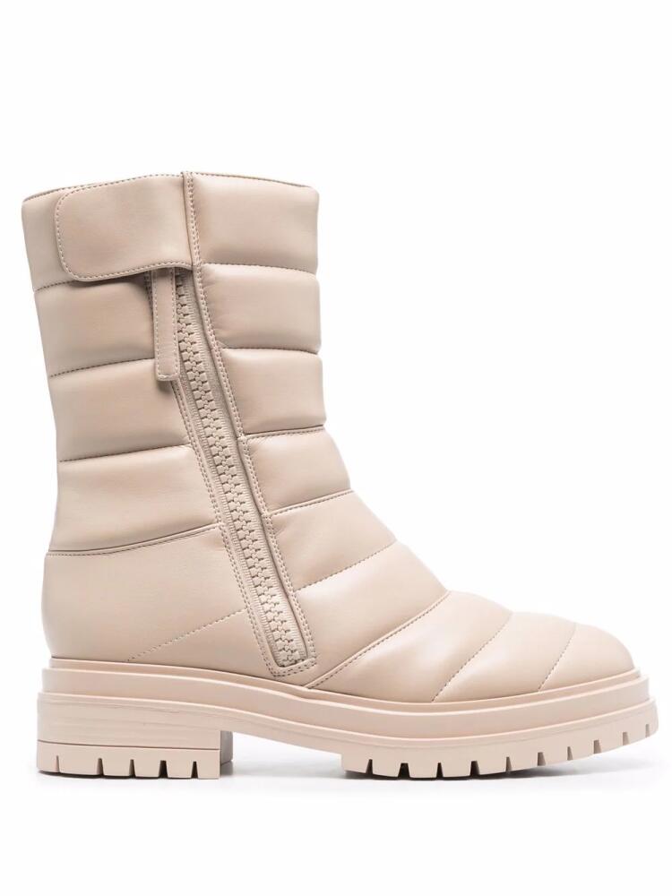 Gianvito Rossi Eiko padded combat boots - Neutrals Cover