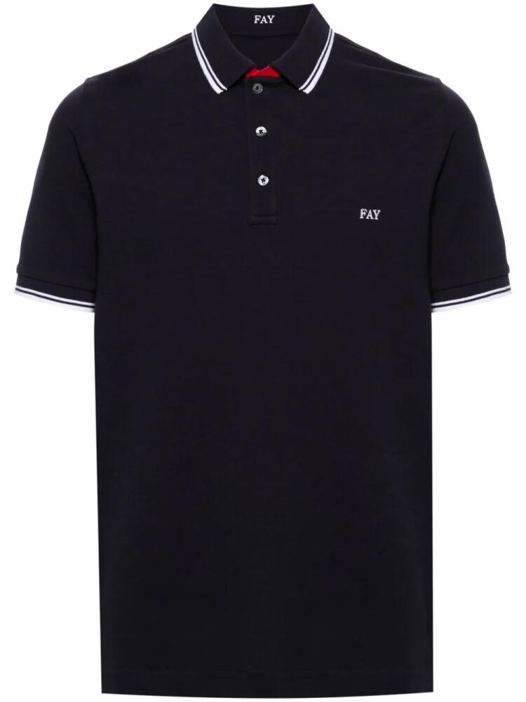 Fay striped-edge polo shirt - Blue Cover