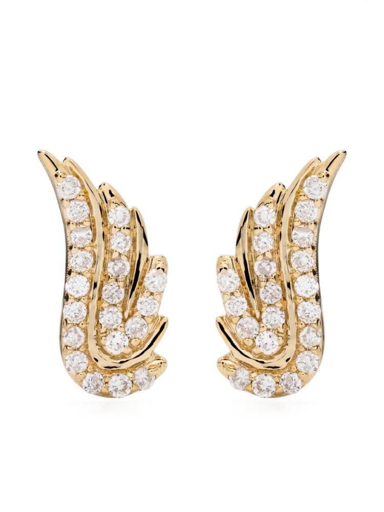 Adina Reyter 14kt yellow gold Wing diamond stud earrings Cover