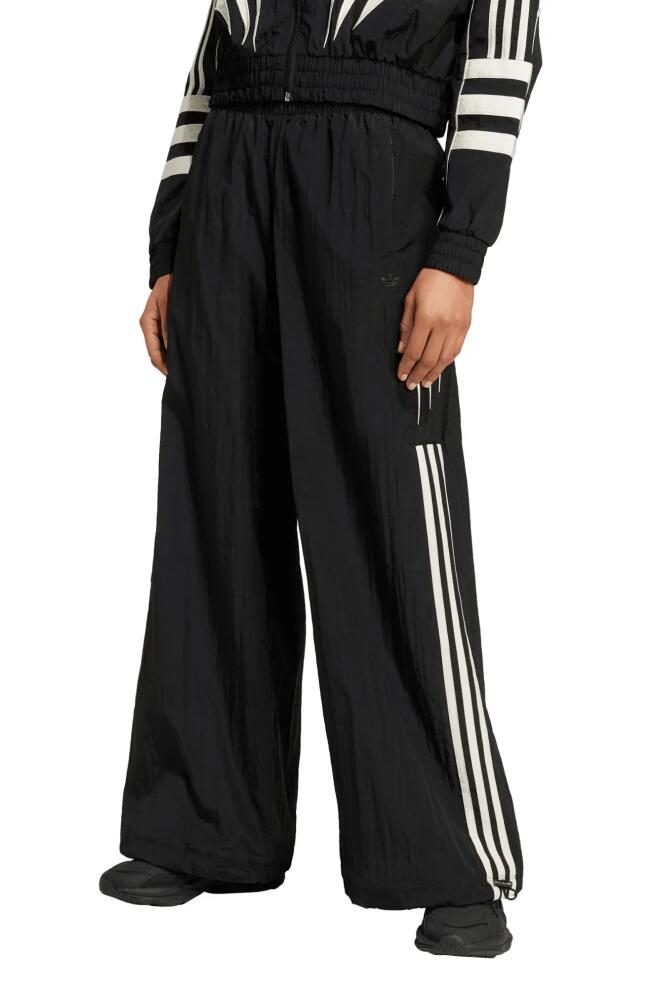 adidas Atlanta Cut Line Wide Leg Track Pants in Black Cover