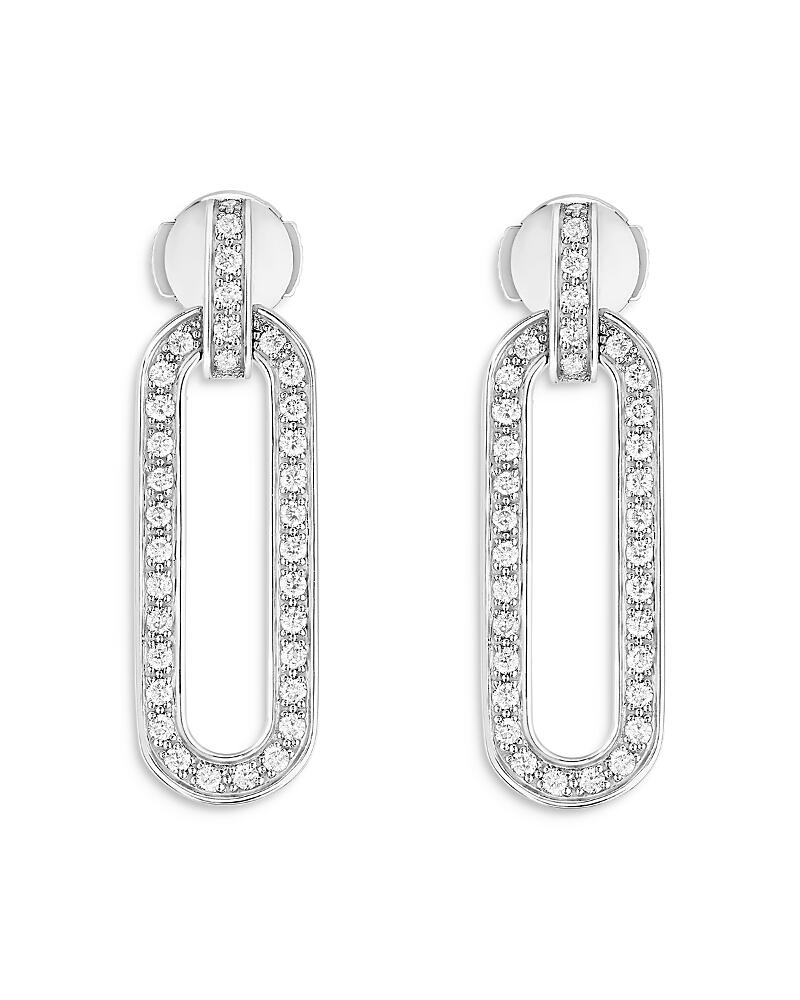 Dinh Van 18K White Gold Maillon Diamond Drop Earrings Cover