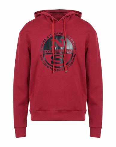 North Sails Man Sweatshirt Brick red Cotton, Polyester Cover