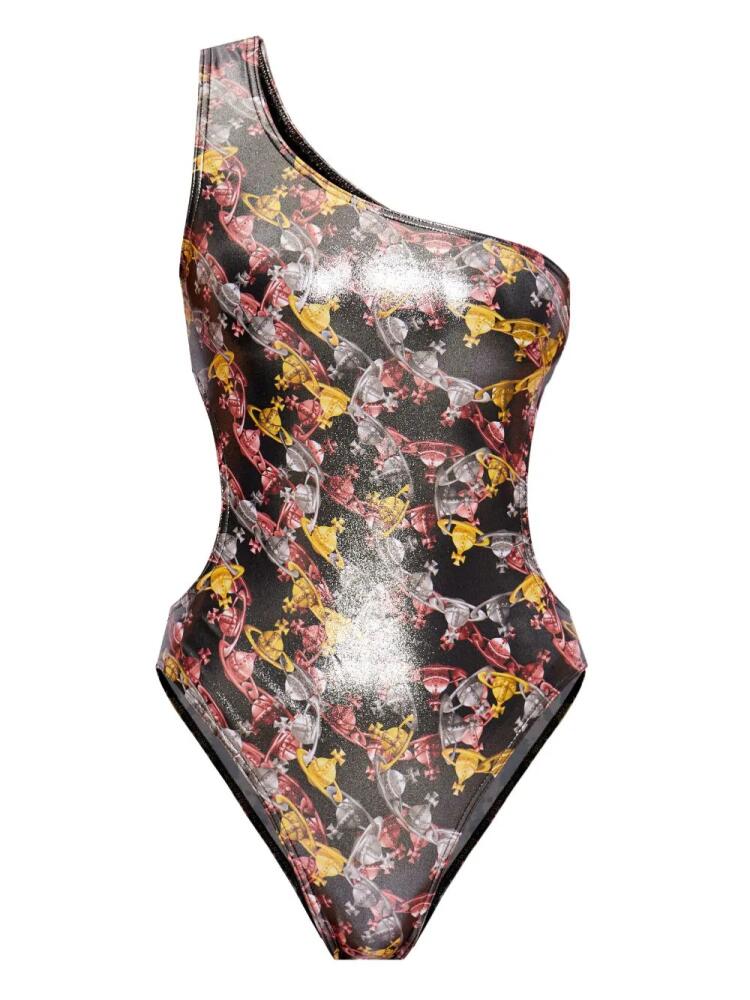 Vivienne Westwood Orb logo-print laminated swimsuit - Black Cover