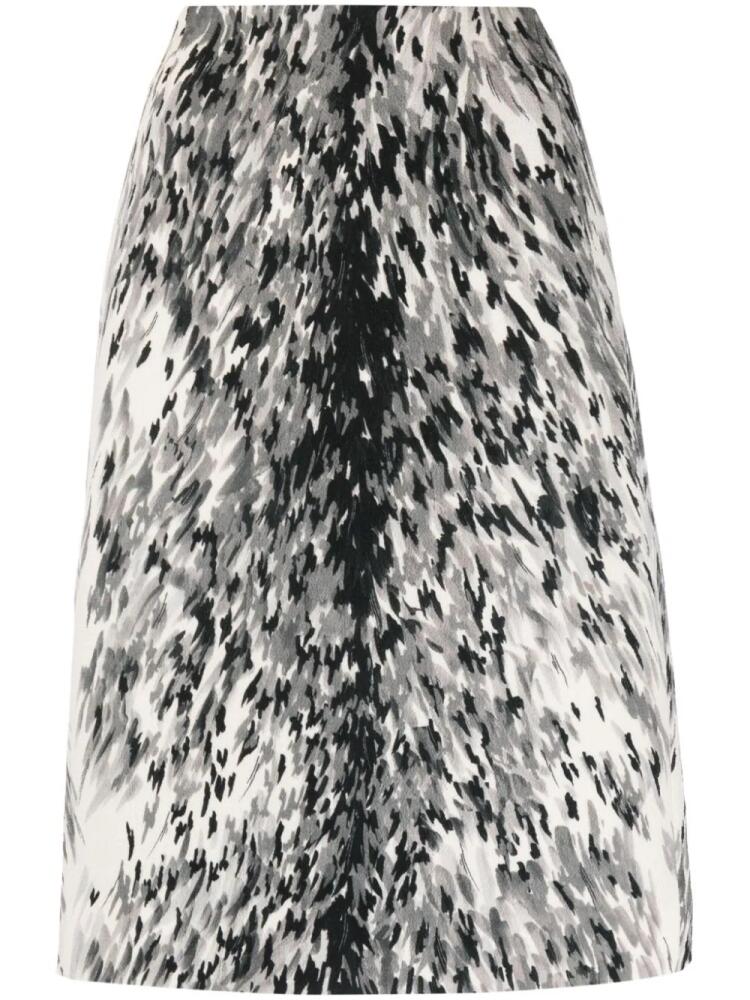 TOTEME abstract-print midi skirt - Grey Cover