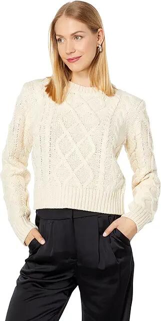 English Factory Texture Cable Sweater (Cream) Women's Sweater Cover