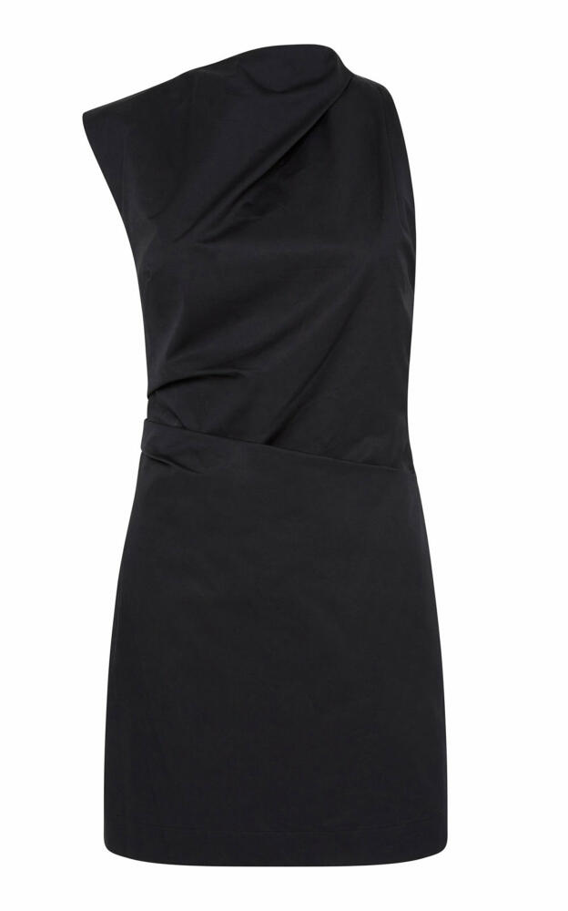 St. Agni - Asymmetric Cotton Mini Dress - Black Cover