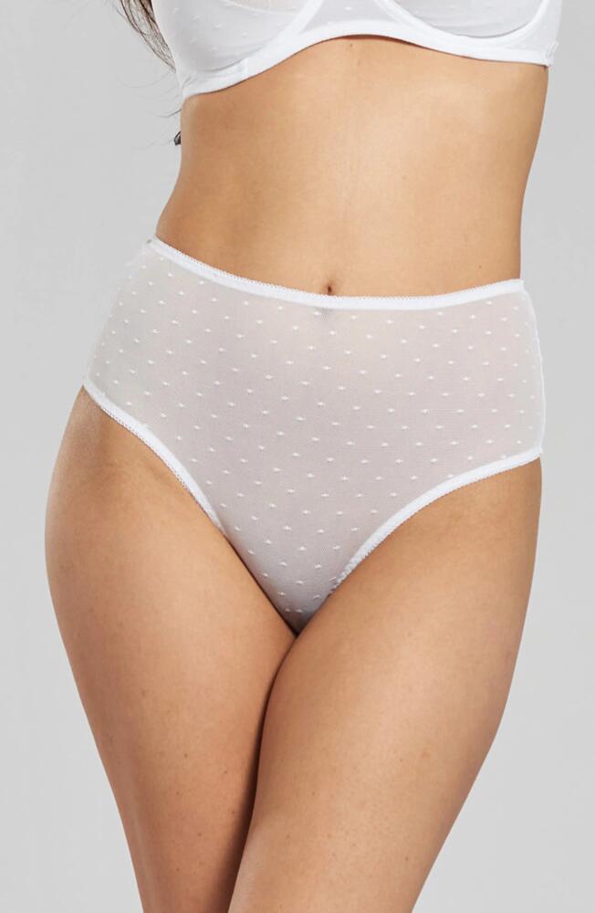 PEACHAUS Banksia Recycled-Tulle High-Rise Underwear in Glacier White Cover