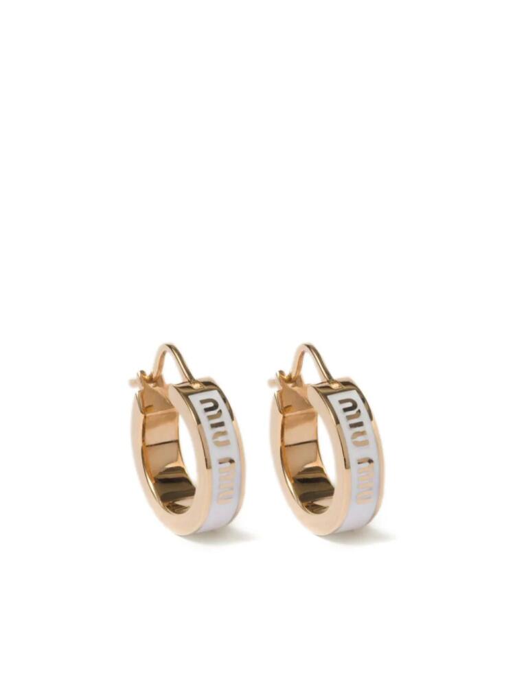 Miu Miu enamel hoop earrings - White Cover