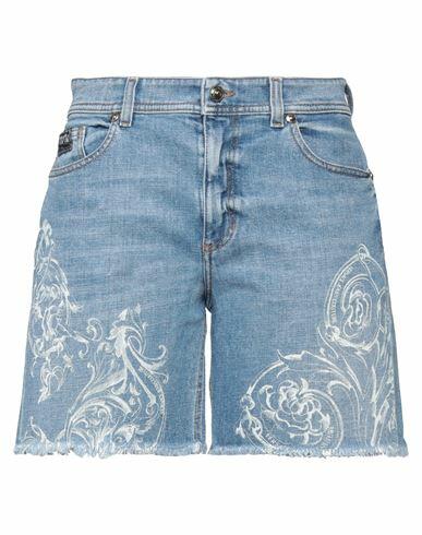 Versace Jeans Couture Woman Denim shorts Blue Cotton, Elastane Cover