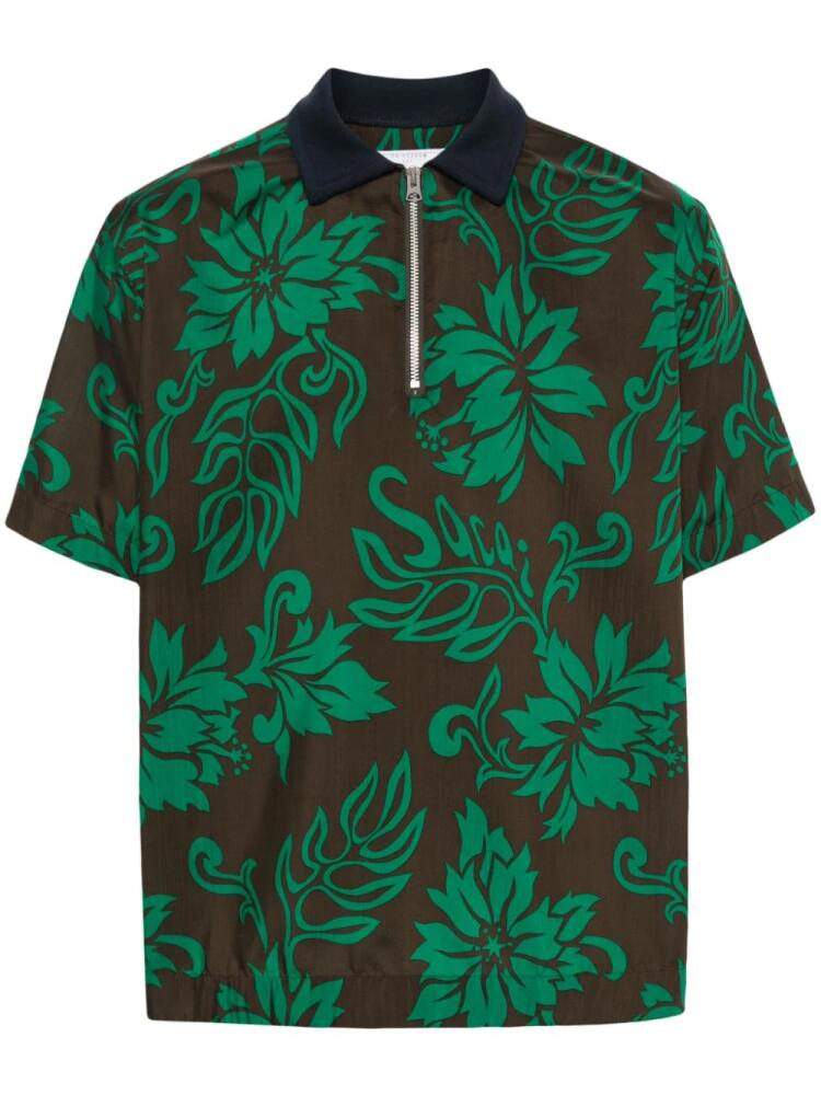 sacai floral polo shirt - Green Cover