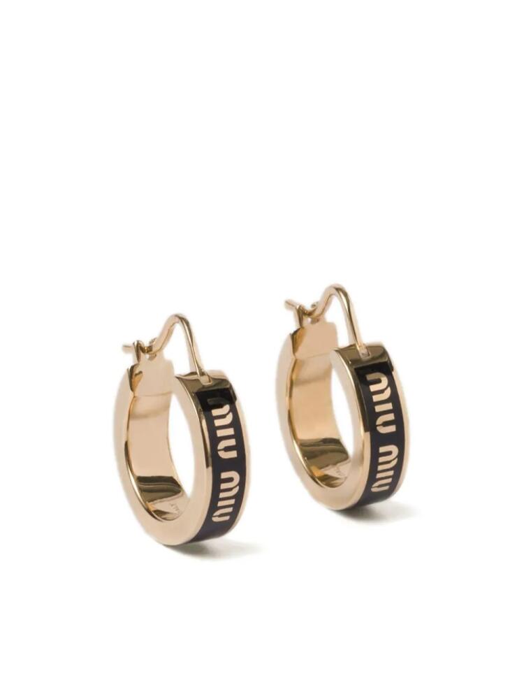 Miu Miu enamel hoop earrings - Gold Cover