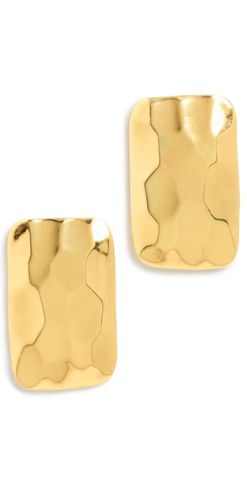 Aureum Amelie Hammered Rectangle Earrings Gold Cover