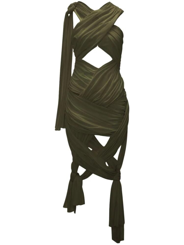 JW Anderson cut-out wrap midi dress - Green Cover